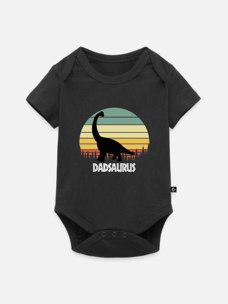 DADSAURUS DAD SAURUS DAD DINOSAUR - Baby Premium Kurzarmbody - Schwarz