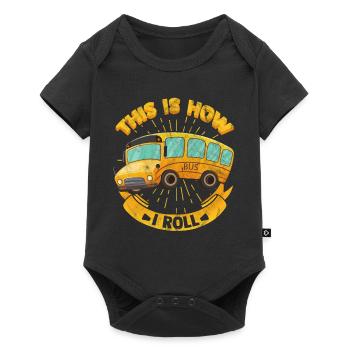 bus - Baby Premium short-sleeve bodysuit - black - Front