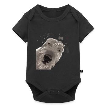 Curious Irish Wolfhound Dog - Baby Premium short-sleeve bodysuit - black - Front