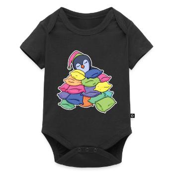 Schlafender Pinguin - Baby Premium Kurzarmbody - Schwarz - Vorne