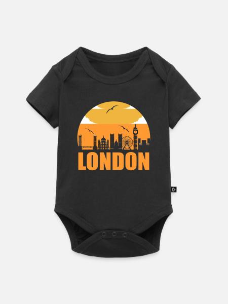 London - Baby Premium Kurzarmbody - Schwarz