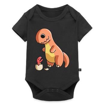 Dinosaurier Dino Kinder Dinosaurier Kleidung - Baby Premium Kurzarmbody - Schwarz - Vorne