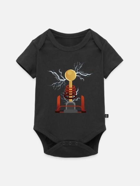 Tesla Nikola, Tesla Nikola Patent, - Premium kortærmet baby-body  - sort