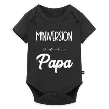 Strampler Miniversion von Papa Baby Body Geschenk - Baby Premium Kurzarmbody - Schwarz - Vorne