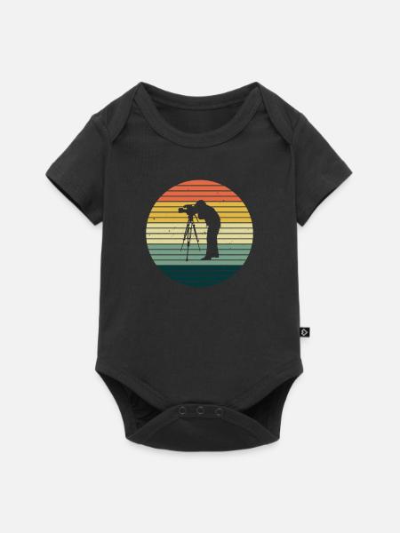 Kameramann Filmemacher Kamera Vintage Geschenk - Baby Premium Kurzarmbody - Schwarz
