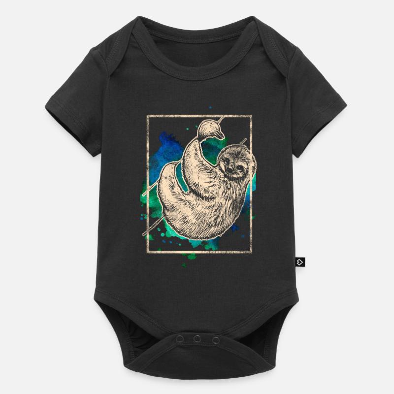 Faultier - Baby Premium Kurzarmbody - Schwarz