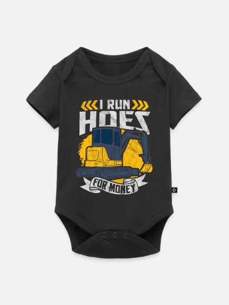 Bagger - Baby Premium Kurzarmbody - Schwarz