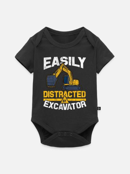 Bagger - Baby Premium Kurzarmbody - Schwarz