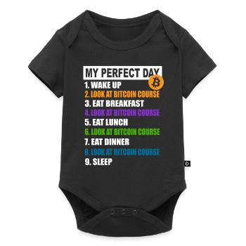 My Perfect Day Bitcoin - Programme quotidien de crypto-monnaie - Body à manches courtes Premium Bébé - noir - Devant