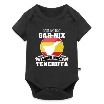 Teneriffa Ich muss gar nix außer nach Teneriffa - Baby Premium Kurzarmbody - Schwarz - Vorne