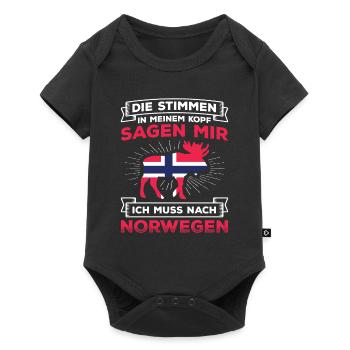 Fishing Norway Scandinavia - Baby Premium short-sleeve bodysuit - black - Front
