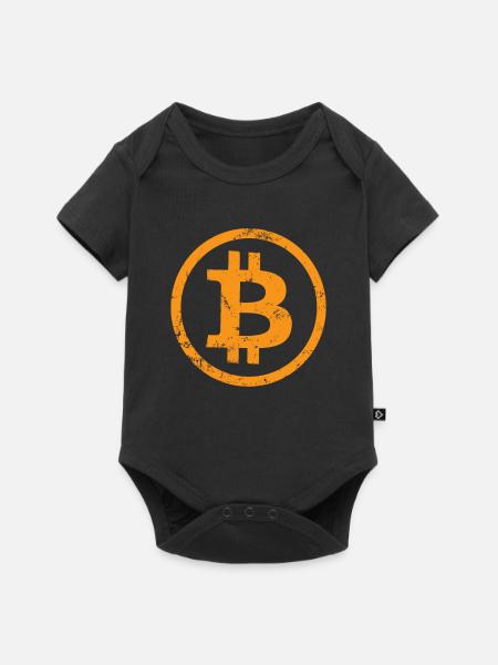 Bitcoin Button Kryptowährungen Bitcoins - Baby Premium Kurzarmbody - Schwarz