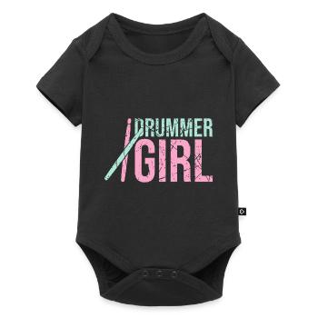 Drummer girl drums - Baby Premium short-sleeve bodysuit - black - Front