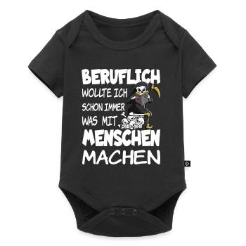 Beruflich wollte ich schon immer was mit Menschen - Baby Premium Kurzarmbody - Schwarz - Vorne