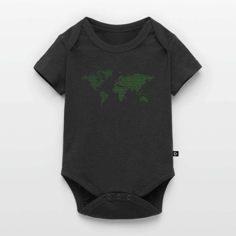 Binary Code Binary World Map World Code Baby Premium short-sleeve bodysuit