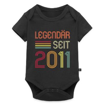 11ter Geburtstag Legendär Seit 2011 Geschenk - Baby Premium Kurzarmbody - Schwarz - Vorne