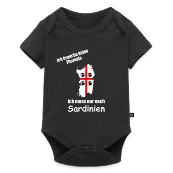 Ich brauche keine Therapie muss nach Sardinien - Baby Premium Kurzarmbody - Schwarz - Vorne