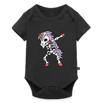 Dabbing Unicorn Skeleton Halloween Skeleton Unicorn - Baby Premium short-sleeve bodysuit - black - Front