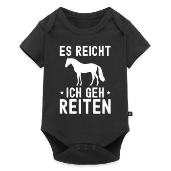 Es Reicht Ich Geh Reiten - Pferde - Reiter - Baby Premium Kurzarmbody - Schwarz - Vorne