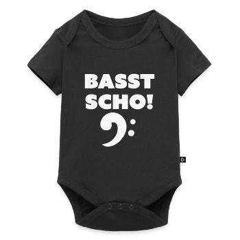 Basst scho, Geschenk Tuba - Baby Premium Kurzarmbody - Schwarz - Vorne