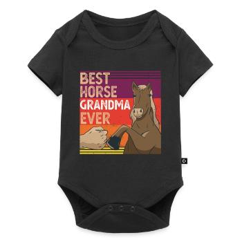 Meilleur cheval grand-mère jamais drôle amateur de cheval vintage - Body à manches courtes Premium Bébé - noir - Devant