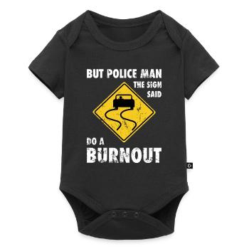 Police signe de la circulation voiture blague d'épuisement - Body à manches courtes Premium Bébé - noir - Devant