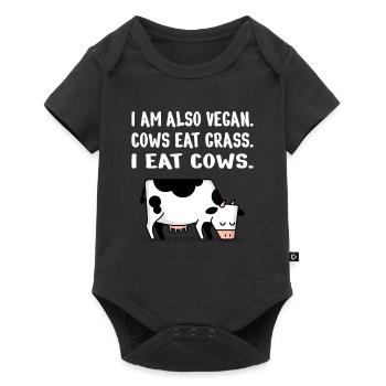 Carnivore Diet Anti-Vegan: I am also vegan - Baby Premium short-sleeve bodysuit - black - Front