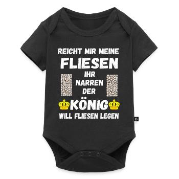 Fliesenleger Fliesen Legen Bodenleger Geschenke - Baby Premium Kurzarmbody - Schwarz - Vorne