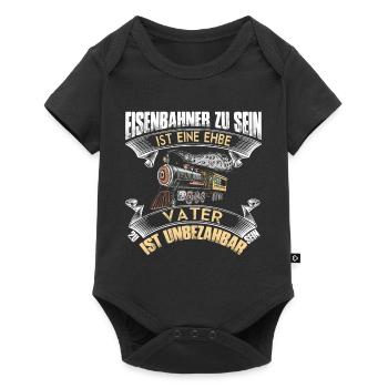 Eisenbahn Lok Lokführer Eisenbahner Lokomotive - Baby Premium Kurzarmbody - Schwarz - Vorne