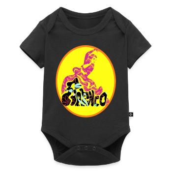 Danseuse florale de flamenco et mot - Body à manches courtes Premium Bébé - noir - Devant