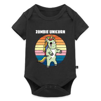 Cadeau d'horreur zombie licorne - Body à manches courtes Premium Bébé - noir - Devant