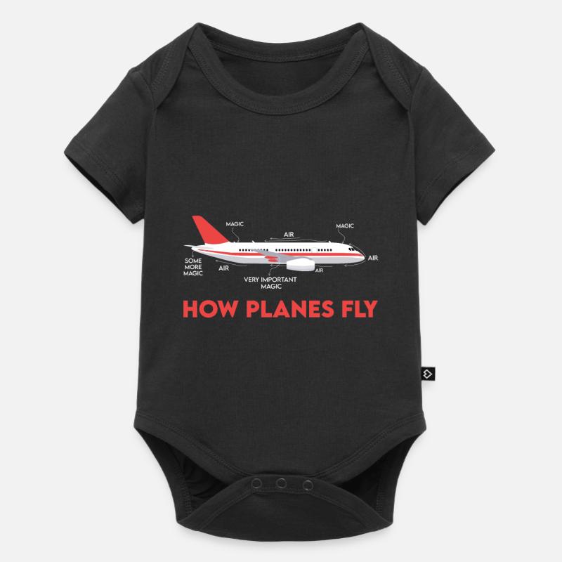 How Planes Fly Magic Pilot Gift - Baby Premium short-sleeve bodysuit - black