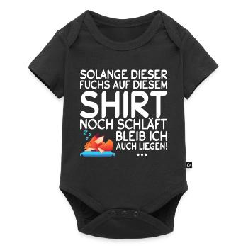 Fuchs Schlaf Sprüche Nachthemd Geschenk - Baby Premium Kurzarmbody - Schwarz - Vorne