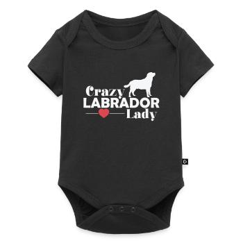 crazy labrador dogs lady - Baby Premium short-sleeve bodysuit - black - Front