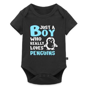 Cadeau des pingouins Amoureux des pingouins Animal mignon juste un garçon - Body à manches courtes Premium Bébé - noir - Devant