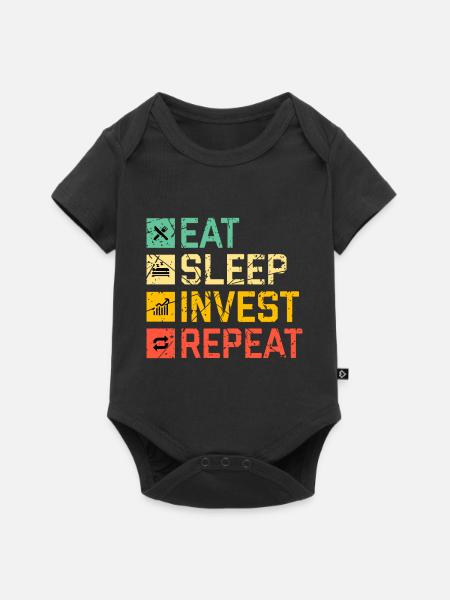 Finanzen - Baby Premium Kurzarmbody - Schwarz