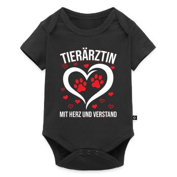 Tierärztin Geschenk - Baby Premium Kurzarmbody - Schwarz - Vorne