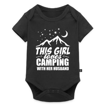 This Girl Loves Camping with His Husband - Baby Premium short-sleeve bodysuit - black - Front