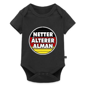 Alman Netter älterer Alman Typisch Deutsch - Baby Premium Kurzarmbody - Schwarz - Vorne