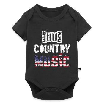 Country music retro vintage guitar - Baby Premium short-sleeve bodysuit - black - Front