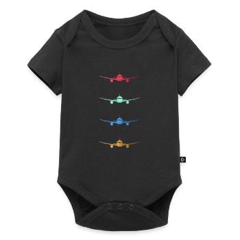 Avion pilote mobile - Body à manches courtes Premium Bébé - noir - Devant