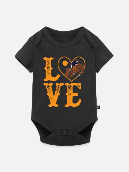 Pferdeliebe, Pferd, Pferdenarr - Baby Premium Kurzarmbody - Schwarz