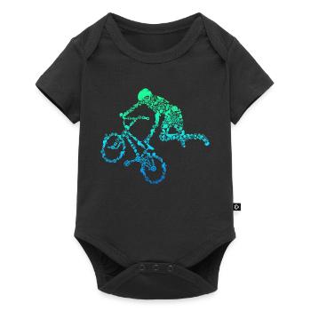 BMX stunt dirt bike freestyle rider - Baby Premium short-sleeve bodysuit - black - Front