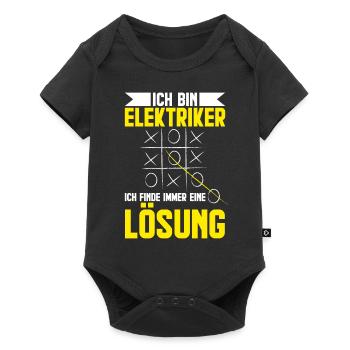 Elektriker Strom Elektrik Elektroniker Sprüche - Baby Premium Kurzarmbody - Schwarz - Vorne