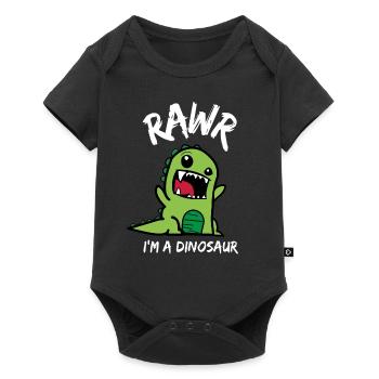 Rawr je suis un dinosaure mignon dinosaure pour les enfants - Body à manches courtes Premium Bébé - noir - Devant