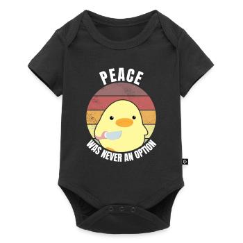 Frieden was nie eine Option Ente mit Messer Meme - Baby Premium Kurzarmbody - Schwarz - Vorne