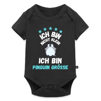 T-shirt für kleine Menschen Pinguin Spruch lustig - Baby Premium Kurzarmbody - Schwarz - Vorne