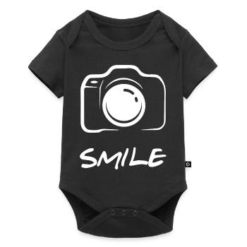 Camera Photographer Photography Gift Smile - Baby Premium short-sleeve bodysuit - black - Front