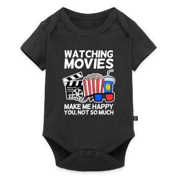 Movie cinema saying television gift popcorn - Baby Premium short-sleeve bodysuit - black - Front
