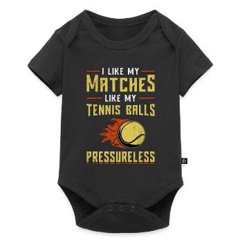 Tenni player tennis racket game sports gift - Baby Premium short-sleeve bodysuit - black - Front